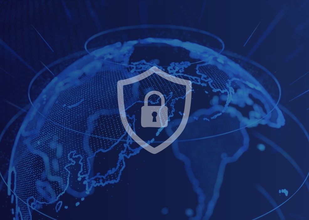 Globe with security icon