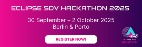 Banner advertising the SDV Hackathon, with a "Register now" button