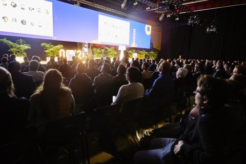 Conference audience and a conference stage