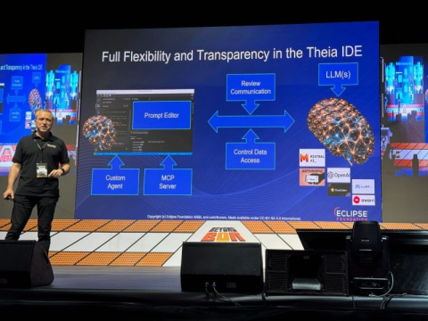 Picture of the talk of Thomas Froment at OSCAFest 2025