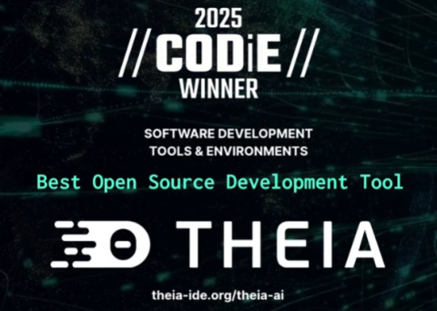 Theia AI as Best Open Source Project 2025 Codie Award banner