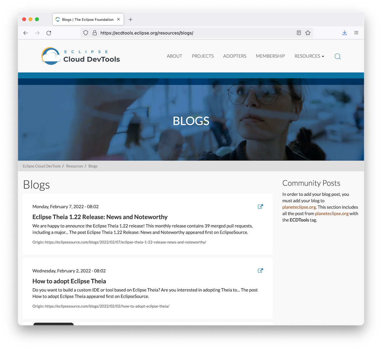 Cloud DevTools Site Blog Section